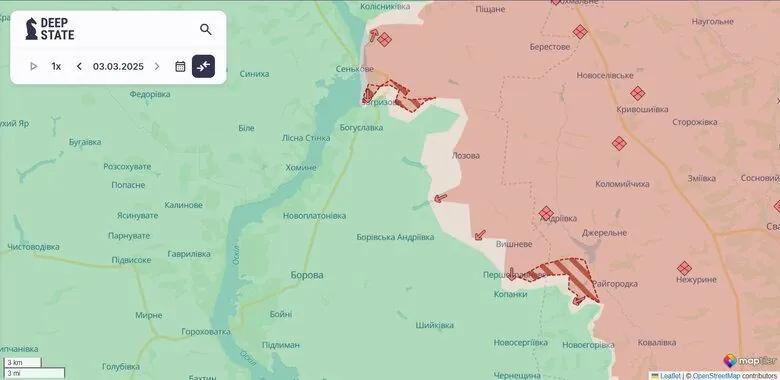 The enemy has advanced in Kharkiv, Donetsk, and the Kursk region of Russia, according to DeepState.